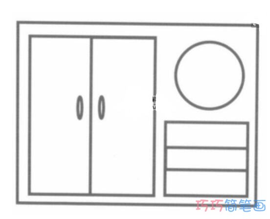 衣柜怎么画简单 衣柜简笔画图片