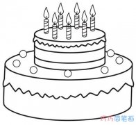 怎么绘画两层生日蛋糕的画法简笔画教程