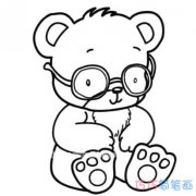 戴眼镜的玩具小熊怎么画简单可爱小熊简笔画教程