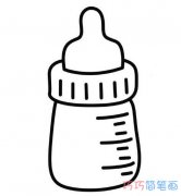 一步步画奶瓶简笔画教程 婴儿奶瓶的画法简单好看