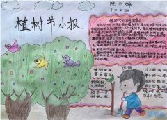 怎么画四年级小学生植树节手抄报图片_植树节手抄报模板