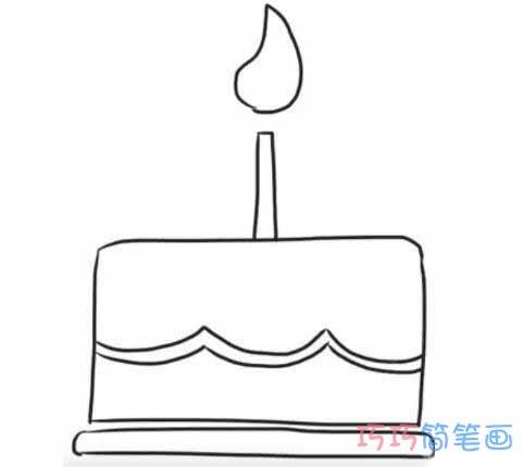 幼儿简单生日蛋糕怎么画 蛋糕简笔画图片