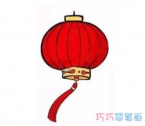 如何画新年红灯笼的画法带步骤图灯笼简笔画教程