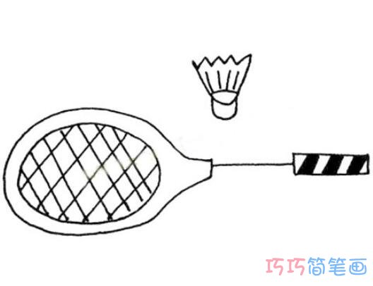 羽毛球拍怎么画好看可爱 羽毛球拍简笔画图片