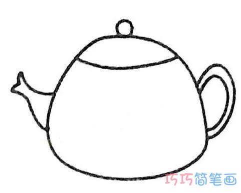 1分钟简笔画水壶的画法详细步骤简单好看_茶壶简笔画图片