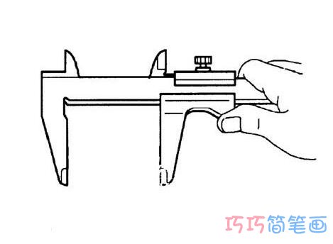 怎么画游标卡尺详细步骤图简笔画教程_游标卡尺简笔画图片