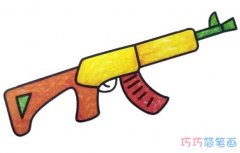 怎么画玩具步枪画法详细步骤图简笔画教程涂色