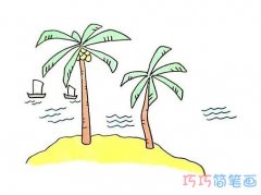 1分钟简笔画椰子树的画法详细步骤简单好看