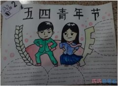 怎么画小学生关于五四青年节手抄报版面设计图