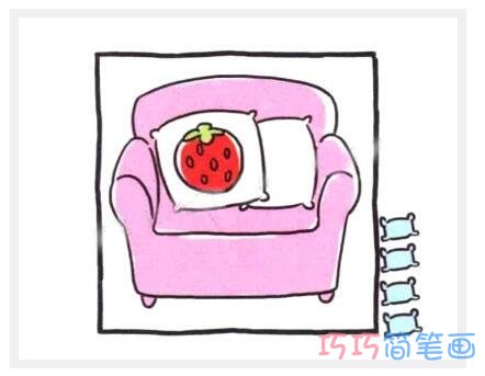 怎么画好看沙发详细步骤图简笔画教程涂色