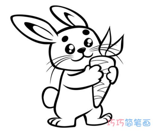 小兔子拔萝卜怎么画简单 兔子简笔画图片