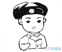 雷锋叔叔素描怎么画简笔画教程形象简单好看