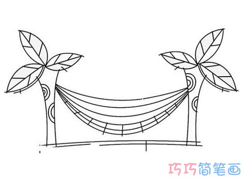 1分钟简笔画吊床的画法详细步骤简单好看