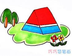 怎么画郊游帐篷涂颜色 蒙古包帐篷画法步骤