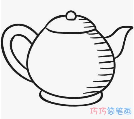 简单茶壶素描怎么画简笔画教程