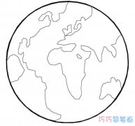 怎么画简单地球画法简笔画教程好看