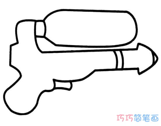 儿童彩色玩具水枪怎么画简笔画教程