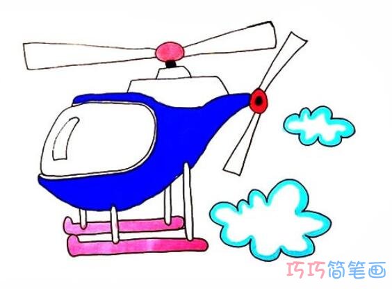 彩色直升机怎么画简笔画简单漂亮