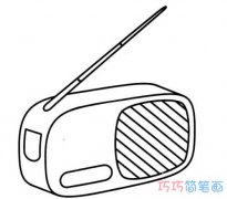 儿童卡通收音机怎么画简笔画教程简单好看