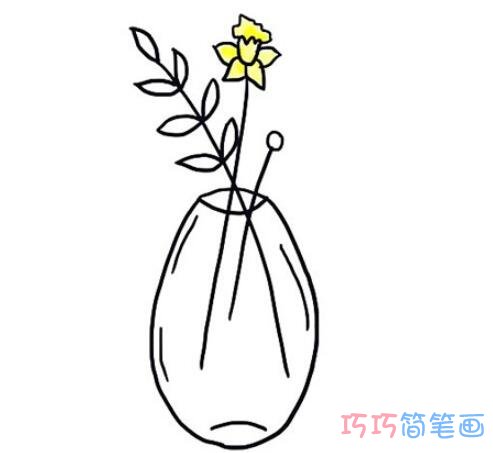 花瓶插花怎么画简笔画简单又漂亮