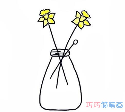 花瓶插花怎么画简笔画简单又漂亮