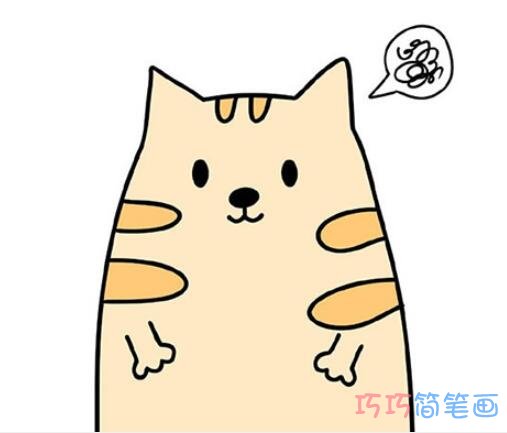 卡通小猫怎么画涂颜色简单又可爱