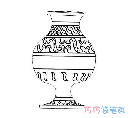 漂亮花瓶怎么画手绘简笔画教程