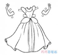 漂亮公主裙子的画法简笔画教程简单
