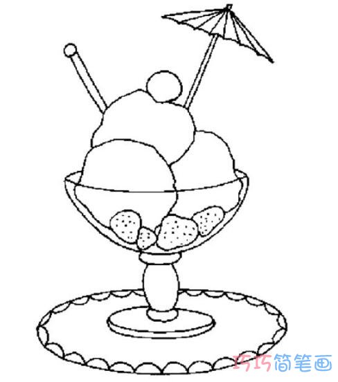 儿童甜筒冰淇淋的画法简笔画简单易学
