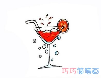 果汁的画法,饮料简笔画,果汁饮料