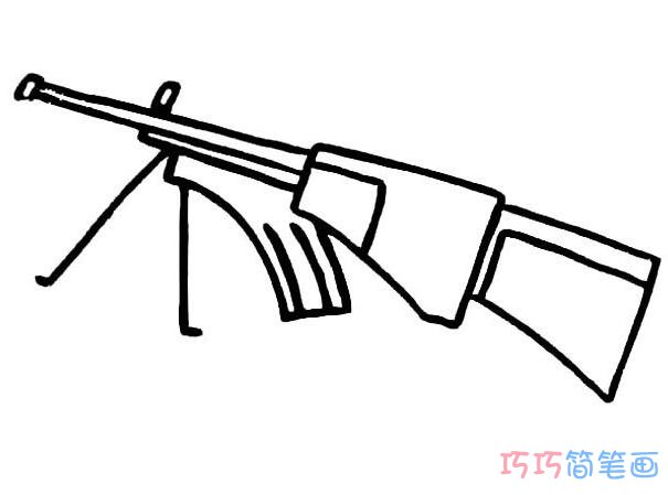 玩具冲锋枪怎么画简单好看 枪的画法图片