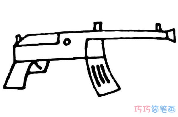 怎么画儿童冲锋枪的画法简笔画简单好看