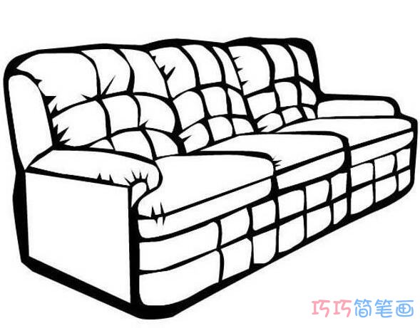 多人沙发简笔画怎么画简单好看