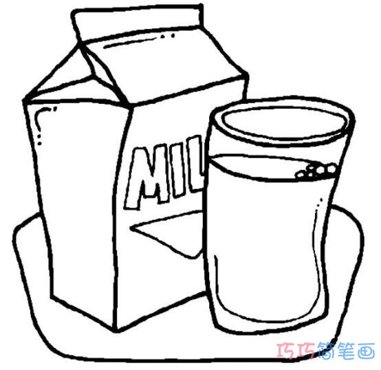 一盒牛奶简笔画怎么画涂色简单好看