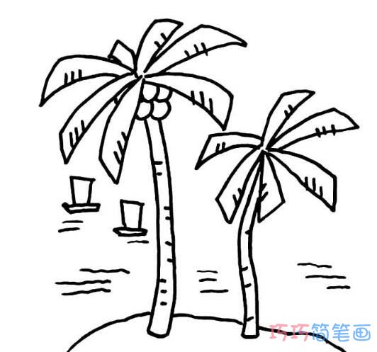 卡通椰子树简笔画怎么画简单好看