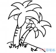 卡通椰子树简笔画怎么画简单好看
