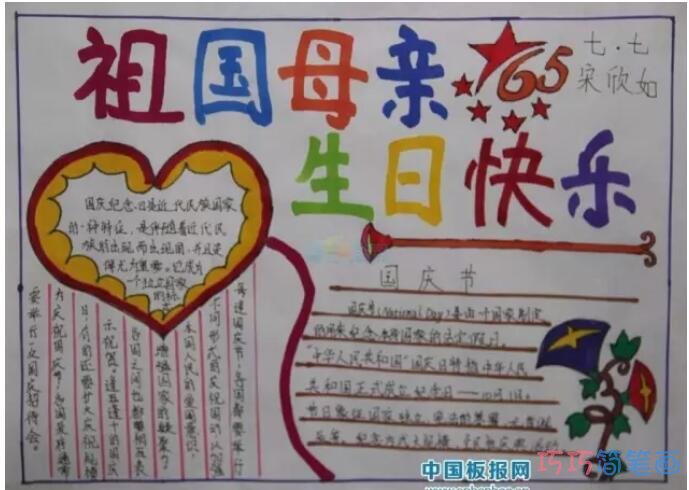小学生庆祝国庆节生日手抄报模板图片