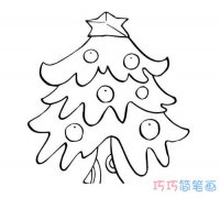 卡通圣诞树怎么画简笔画图片简单漂亮