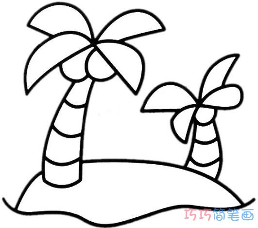 简笔画椰子树涂颜色怎么画简单好看