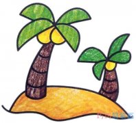 简笔画椰子树涂颜色怎么画简单好看
