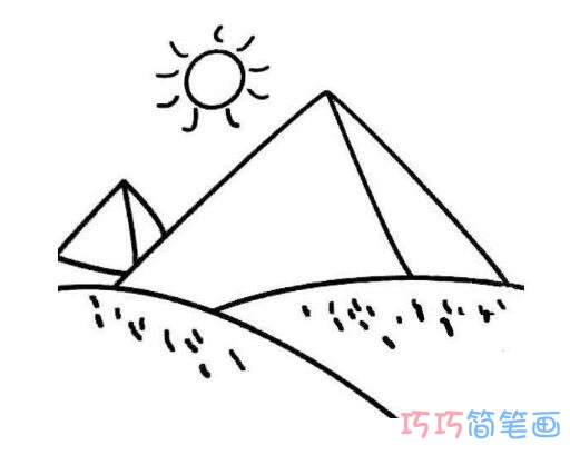 幼儿简笔画埃及金字塔怎么画简单好看