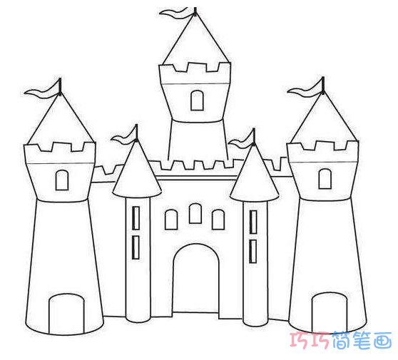 漂亮简单城堡怎么画简笔画图片