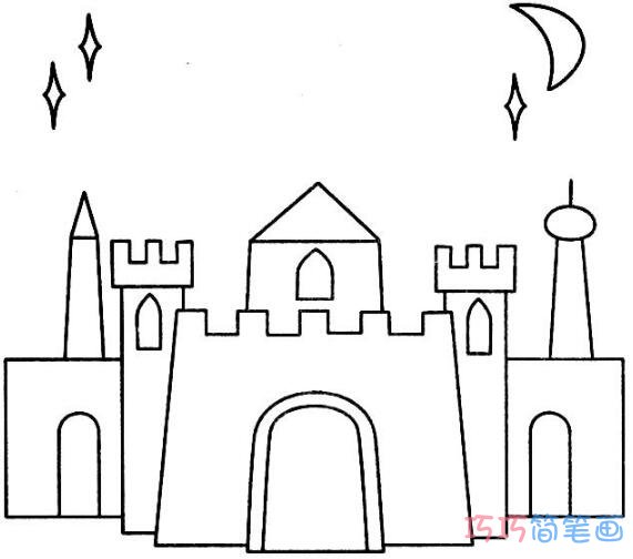 古典城堡怎么画简单漂亮城堡简笔画图片