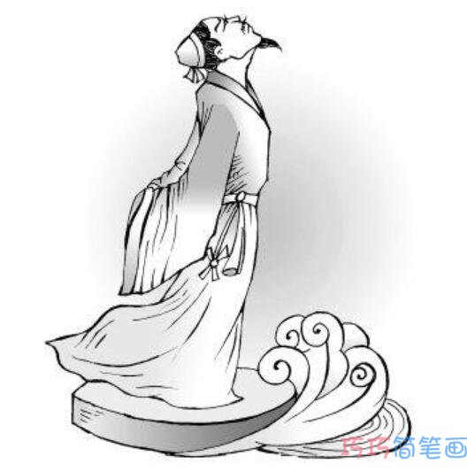 屈原素描怎么画手绘屈原的画法教程