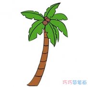 椰子树涂颜色怎么画简单漂亮椰子树简笔画图片