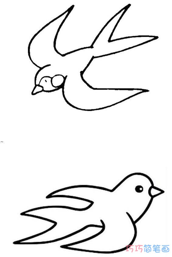 怎么画飞翔的燕子简笔画图片大全
