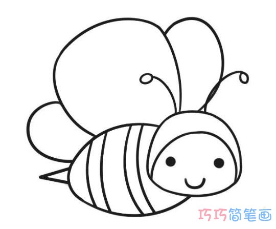  幼儿小蜜蜂简笔画简单可爱