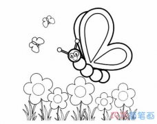 采花粉的蝴蝶怎么画简笔画简单可爱
