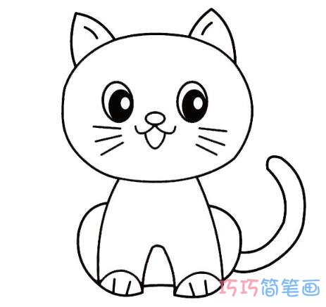 怎样画小猫咪简笔画步骤图带颜色好看