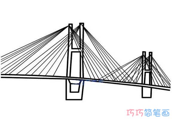 怎样画斜拉桥简笔画简单好看